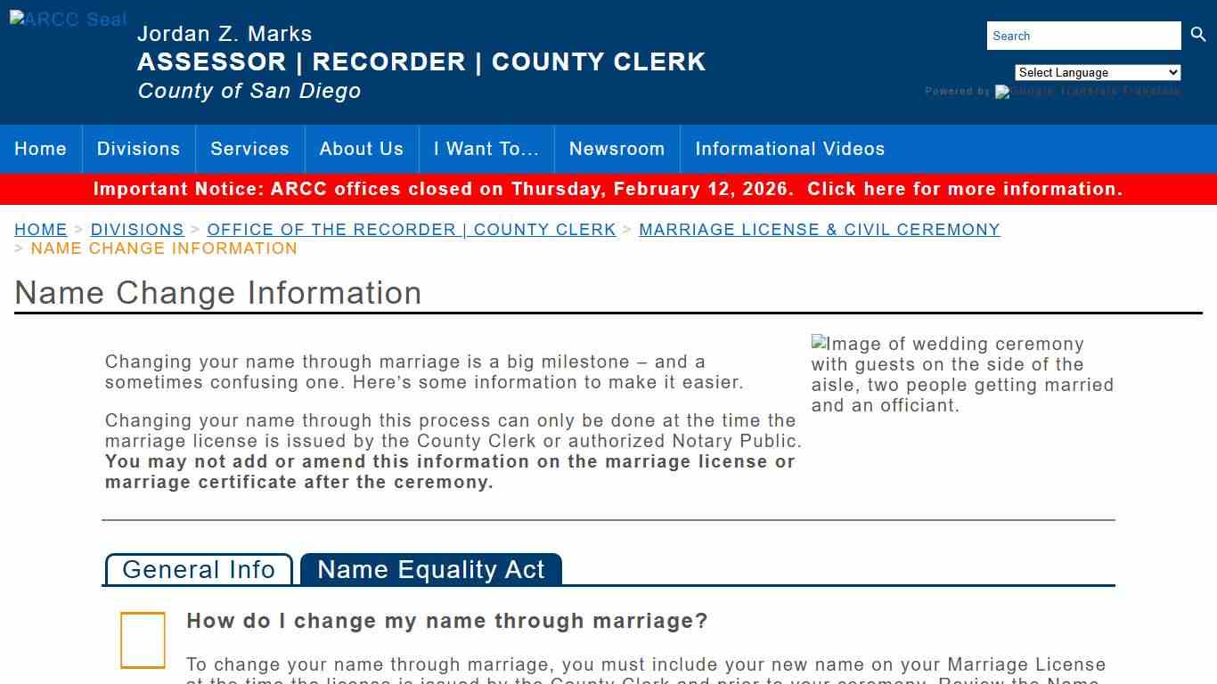 Name Change Information